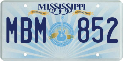MS license plate MBM852