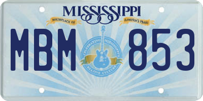 MS license plate MBM853