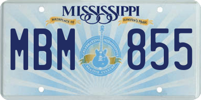 MS license plate MBM855