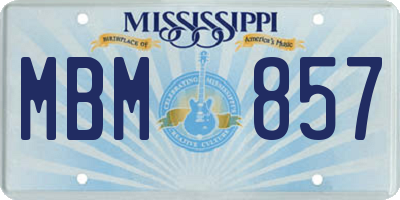 MS license plate MBM857