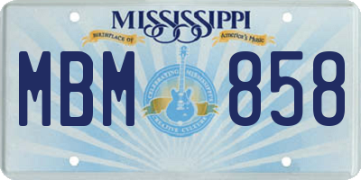 MS license plate MBM858