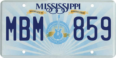 MS license plate MBM859