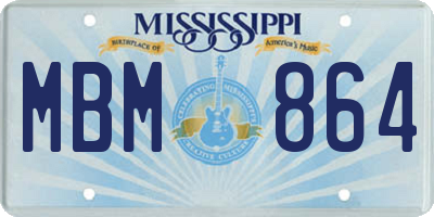 MS license plate MBM864