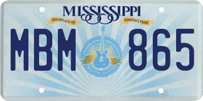 MS license plate MBM865