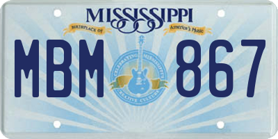 MS license plate MBM867