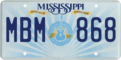 MS license plate MBM868