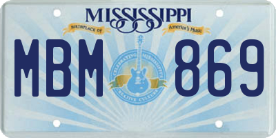 MS license plate MBM869
