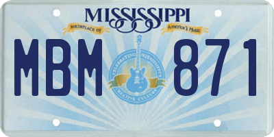 MS license plate MBM871