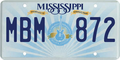 MS license plate MBM872