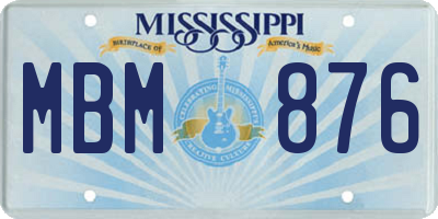 MS license plate MBM876