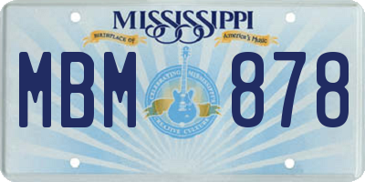 MS license plate MBM878