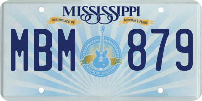 MS license plate MBM879