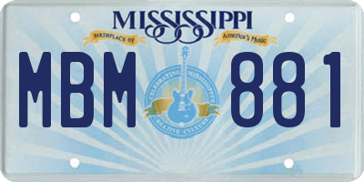 MS license plate MBM881