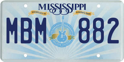 MS license plate MBM882