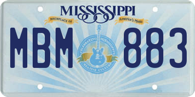 MS license plate MBM883