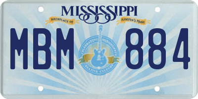 MS license plate MBM884