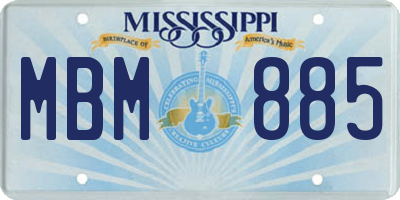MS license plate MBM885