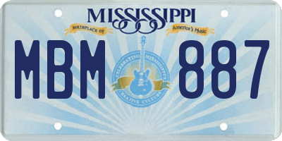 MS license plate MBM887