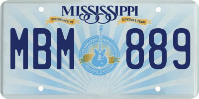 MS license plate MBM889
