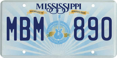 MS license plate MBM890