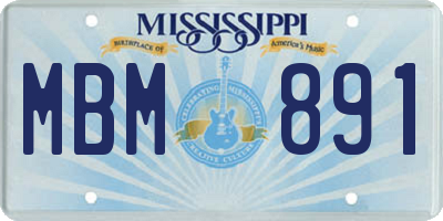 MS license plate MBM891