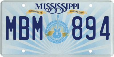 MS license plate MBM894
