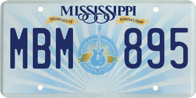 MS license plate MBM895
