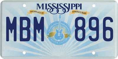 MS license plate MBM896