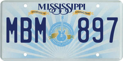 MS license plate MBM897