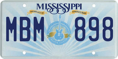 MS license plate MBM898