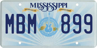 MS license plate MBM899