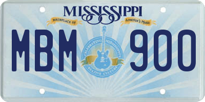 MS license plate MBM900