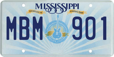 MS license plate MBM901