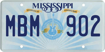 MS license plate MBM902