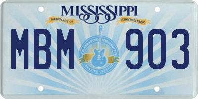 MS license plate MBM903