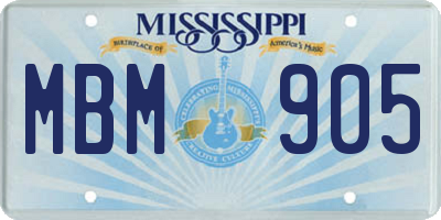 MS license plate MBM905