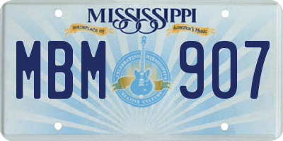 MS license plate MBM907