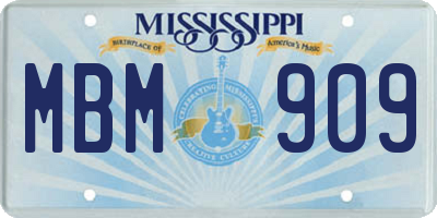 MS license plate MBM909