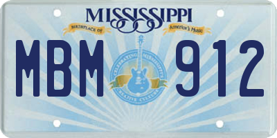 MS license plate MBM912
