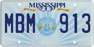 MS license plate MBM913