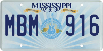 MS license plate MBM916