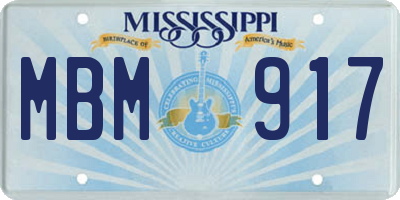 MS license plate MBM917