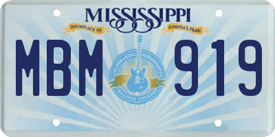 MS license plate MBM919