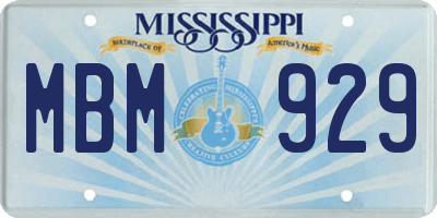 MS license plate MBM929