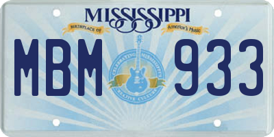 MS license plate MBM933