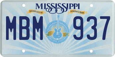 MS license plate MBM937