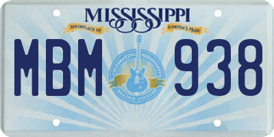 MS license plate MBM938