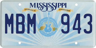 MS license plate MBM943