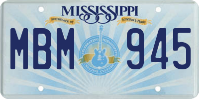 MS license plate MBM945