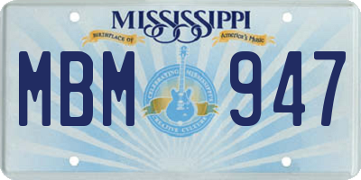 MS license plate MBM947